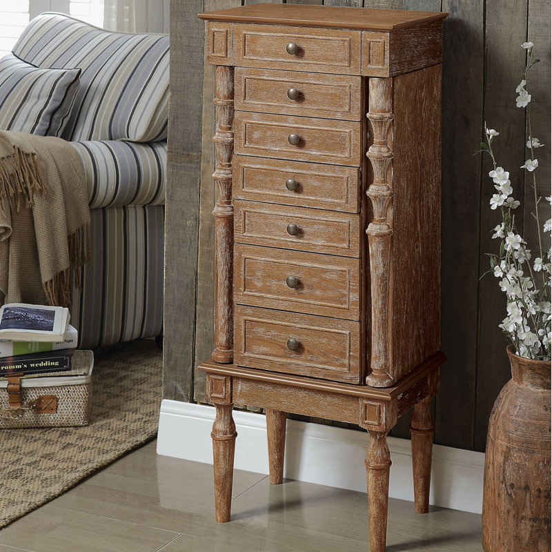 August Grove® Mcginnis Rustic Classy Free Standing Jewelry Armoire with